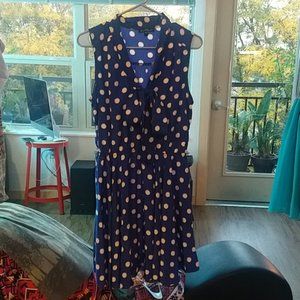 Blue polka dot dress